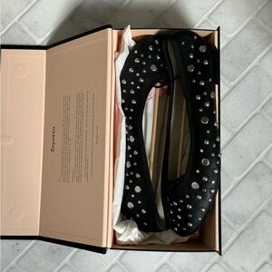 Repetto Black Studded Ballet Flats 39.5